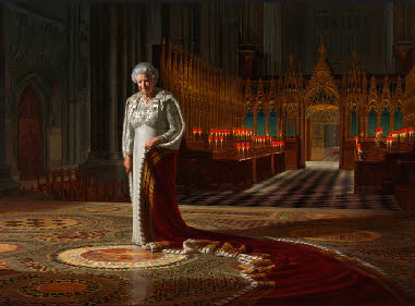 Portret van koningin Elizabeth II